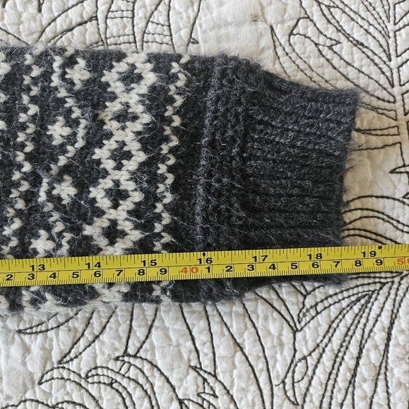 GUC Marine Layer Jill Fair Isle Wool Alpaca Crew Sweater Charcoal Cream XL - Picture 11 of 11